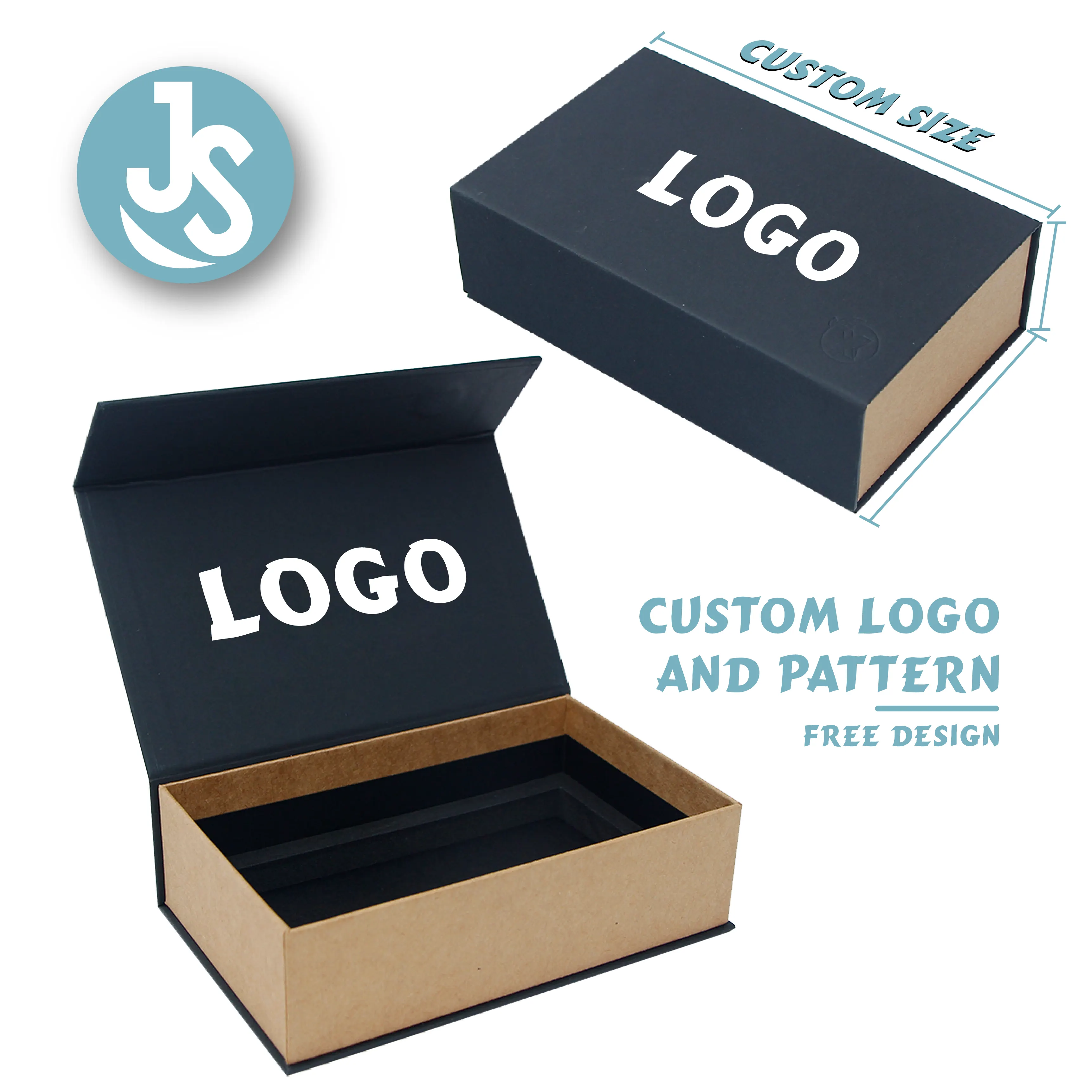 Роскошная черная и коричневая Подарочная коробка с магнитной крышкой и логотипом на заказ, жесткая картонная подарочная коробка с вставкой из пены Eva, минимальный заказ 500
