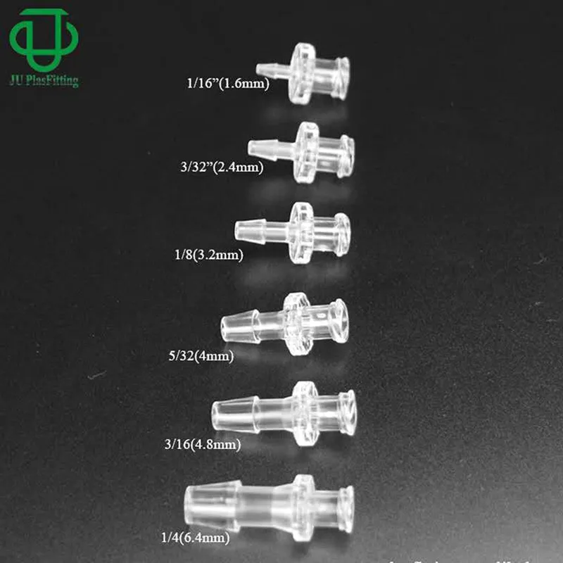 JU Female Luer To 1/16in 1.6MmID ท่อ,ท่อยางพลาสติกท่อเข็มปลั๊กตัวเมียตัวล็อคอะแดปเตอร์