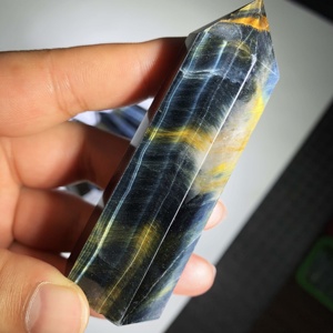 Blu naturale <span class=keywords><strong>occhi</strong></span> di <span class=keywords><strong>tigre</strong></span> torre di cristallo punto di guarigione stones energy bacchetta per feng shui - Product Image 2