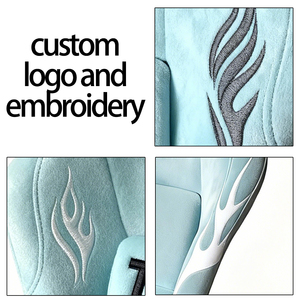 Asientos de Carreras de Coche Ajustables de Tela Azul Reclinables Tipo Baquet Deportivos Universales - Product Image 3