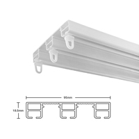 Rail de rideau en PVC moderne et silencieux à trois glissières manuelles, prix d'usine