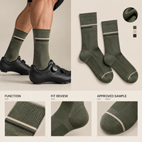 Chaussettes de sport ventilées Aero Crew Ride Fit avec logo micro-rayé, spécifications d'emballage et de tailles