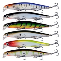 Leurre de pêche submersible Minnow 11cm 13.7g 3 hameçons pour eau douce et marine, longue portée, leurre artificiel dur de surface, appât complet