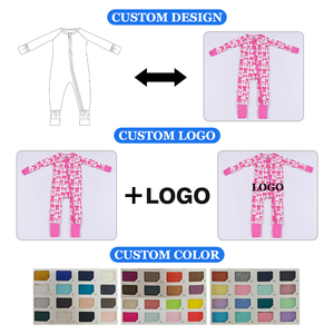 Pagliaccetto <span class=keywords><strong>per</strong></span> <span class=keywords><strong>neonato</strong></span> in tessuto lavorato a maglia personalizzato con stampa Zippy di bambù e fiocchi ODM taglie <span class=keywords><strong>per</strong></span> 0-3 3-6 6-9 mesi - Product Image 6