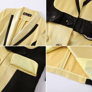 Conjunto de pantalón de 2 piezas al por mayor, trajes de moda Formal de <span class=keywords><strong>oficina</strong></span> para <span class=keywords><strong>mujer</strong></span>, ropa de trabajo para <span class=keywords><strong>mujer</strong></span>, traje de chaqueta de retazos para <span class=keywords><strong>mujer</strong></span> de negocios - Product Image 6