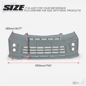 Parachoques delantero para TOYOTA ALPHARD 2012-2014 20 series Facelift AH20 ADM Style Material de fibra de vidrio sin pintar - Product Image 3