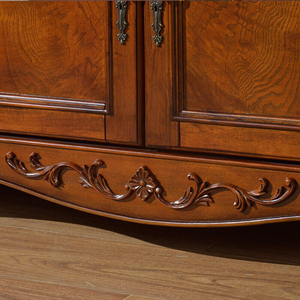 Libreria di Alta Gamma in Legno Massello a 4 Ante, Vetrina con 4 Ante in Vetro, Mobile da Terra per Studio e Conservazione in Villa - Product Image 3