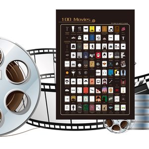 100 Películas Scratch Off Poster Top Movie Bucket List Poster Movie Scratch Off Poster con Easy Off Foil - Product Image 1