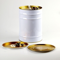 Seau à peinture rond en acier de 18-20L avec couvercle à anse, seau métallique vide personnalisé imprimé pour emballage industriel chimique, vente en gros OEM