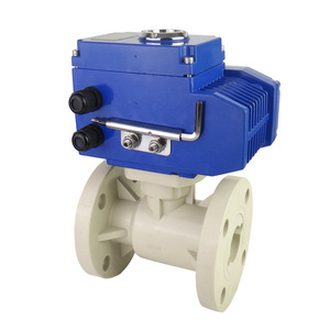 Vanne à boisseau sphérique électrique à bride Sunu Q941F-10S DN15 DN300 avec joint PTFE, résistante aux acides et aux alcalis, vanne de régulation - Product Image 1