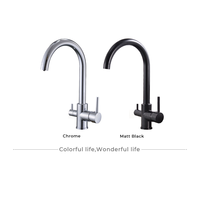 Robinet de cuisine en laiton avec purificateur d'eau, mitigeur pivotant à 360° à trou unique, pulvérisateur extractible chromé, robinet mélangeur eau chaude et froide