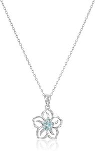 Exquisito collar con colgante de flor de Sakura, regalo de aniversario de circón para mujeres y niños - Product Image 2