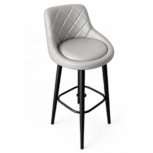 Chaises de restaurant rembourrées de style moderne avec dossiers, tabourets de bar, tabourets de bar pour îlot central, chaises de réception d'hôtel de style luxe léger - Product Image 3