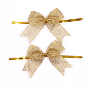 Fabrik profession elle vorgefertigte Weihnachts rot Twist Krawatten schleife für Baum dekoration - Product Image 5