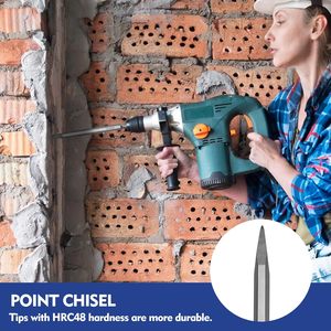 GreatStar SDS-Plus Rotary Hammer <b>Drill</b> <b>Bits</b> Chisel Carbide-Tipped Masonry Chisels 110-210mm Concrete Stone Brick - Product Image 6