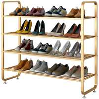 Meuble de rangement de chaussures en métal à 4 niveaux personnalisé en usine Sapateira Porte-chaussures design moderne Support de chaussures portable