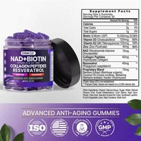 Gummies de collagène NAD Biotine à marque privée avec Resvératrol et Berbérine pour un supplément anti-âge et réparateur cellulaire