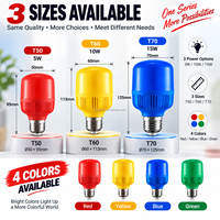 Ampoule LED rouge 5W 10W 15W E27, lumière colorée T50 T60 T70, éclairage décoratif pour les fêtes et les vacances