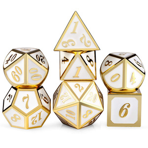 Juego de dados de juego de mesa de Metal poliédrico de 7 piezas de alta calidad, logotipo personalizado, <span class=keywords><strong>Color</strong></span> bronce para juegos de jardín, dados a granel - Product Image 6