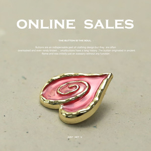 Suministro de fábrica, botón de Metal dorado con forma de corazón, 18mm, nuevo botón elegante para abrigo de mujer, botones decorativos - Product Image 2