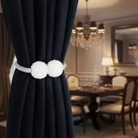 Attaches de rideaux décoratifs en perles magnétiques en gros pour la décoration de fenêtres à domicile