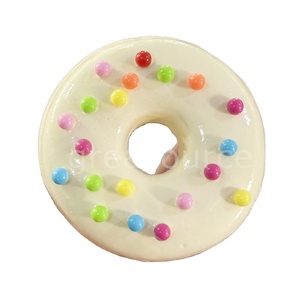 8,5 CM Accessoires pédagogiques, Jouets en forme de donuts saveur vanille, Blanc pur, sans décoration, Kit de peinture et de coloriage DIY, Boules de jeu factices, Cadeau - Product Image 1