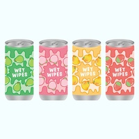 Lingettes humides créatives miniatures portables en forme de canette de cola, 30 lingettes jetables, style seau, avec tirette, porte-clés, en papier 7x14
