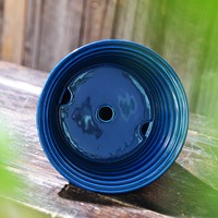 Xiaoyuan Liuchifang bambou chapeau en céramique bleu Vase fleur assiette fleur Arrangement ustensiles salon bureau