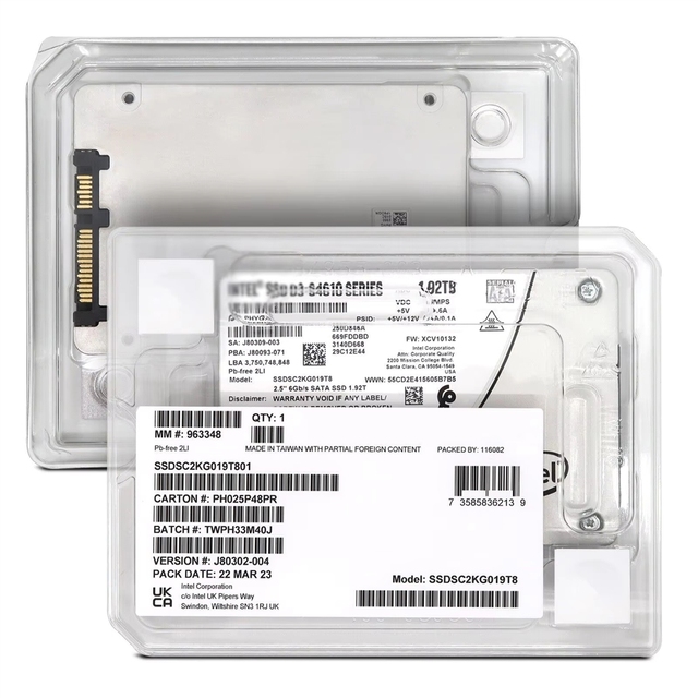 Original New for INTEL S4520 S4620 P5430 P5530 P5620 480G 960G 1.92T 3.84T 7.68T 15.36T Enterprise SSD Hard Drive
