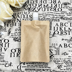 Cosmetic Kraft Paper Spout <b>Pouch</b> – Custom Refillable Stand Up Bag for Lotion & Shampoo - Product Image 6