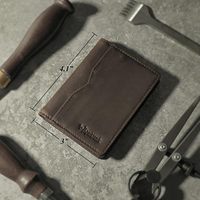 Portefeuille RFID minimaliste pour hommes femmes porte-cartes de crédit en cuir PU mince à deux volets avec poche avant porte-cartes de visite