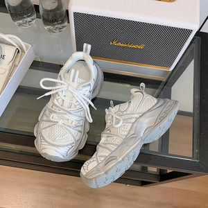 Baskets Chunky à Lacets pour Femmes avec Strass, Respirantes en Maille, Plateforme, Style Dad Shoes, Tendance Hiver-Printemps, Décontractées, Vente en Gros - Product Image 4