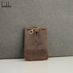 Wholesale Vintage Leather Handy Drawstring Valuables Pouch for Golf for Ball Storage and Accessory Organization - Product Image 2