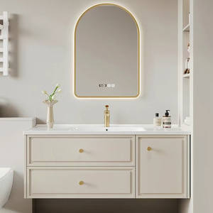 Meuble de salle de bain de style français, design moderne, lavabo d'hôtel, meuble-lavabo avec miroir - Product Image 3
