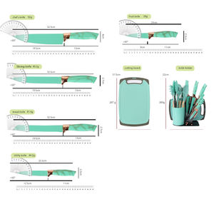 جودة عالية الفولاذ المقاوم للصدأ 19 قطعة مجموعة أدوات المطبخ المنزلية المهنية أواني المطبخ متعددة الأغراض سكين مستدام - Product Image 2