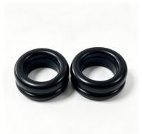 Anneau de protection en caoutchouc standard, rond, double face, à clipser, anti-poussière, pour câbles de bureau