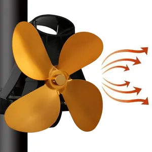 Dropshiping kaliteli YL-105 4-Blade alüminyum isı Powered şömine soba Fan