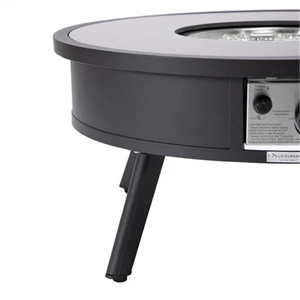 Mesa de <span class=keywords><strong>Chimenea</strong></span> a Gas con Estructura de Hierro con Recubrimiento en Polvo Negro, Portátil, Incluye Juego de Póker, Uso en Interiores/Exteriores - Product Image 3