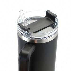 Mug de voiture isotherme en acier inoxydable à double paroi, écologique, 40 oz, avec poignée et logo personnalisé - Product Image 6