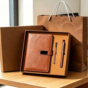 Juego de Papelería Ejecutiva Premium, Cuaderno de Cuero PU A5 con Repuesto de Bolígrafo, para Clientes Corporativos, Logotipo OEM, Regalos Promocionales Empresariales - Product Image 2