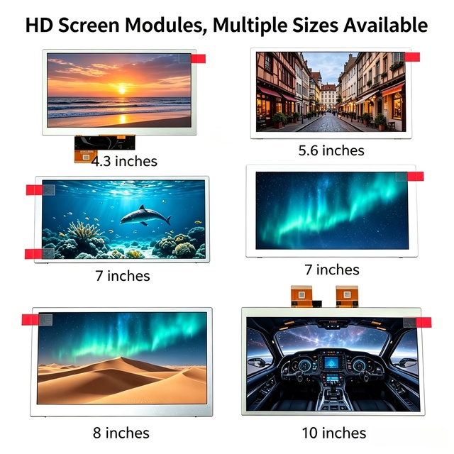 Innolux 4.3 5.6 7 8 10.2 Inch LCD Display AT070TN94 800x480 Industrial Panel with Optional Touch