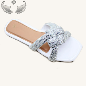Mules pour femmes de haute qualité, élégantes, d'été, à bout ouvert, légères, pour l'extérieur et la plage, avec strass - Product Image 3