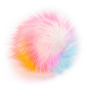 Pompons en fausse fourrure moelleuse de 15 cm avec clou, imitation fourrure de raton laveur à poils longs, respectueux de l'environnement - Product Image 3