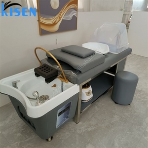 Fauteuil de lavage de luxe KISEN pour salon, table de massage japonaise pour spa capillaire avec thérapie aquatique, lit de shampoing - Product Image 2