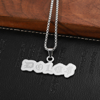 2024 nouvelle mode bijoux colliers argent acier inoxydable métal 2d coupe lettre colliers pour femmes hommes avec boîte d'emballage