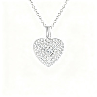 Collier Cœur Aile d'Ange en Zircon, Pendentif Ouvert Personnalisable, Chaîne à Maillons Gravable, Bijou Délicat Tendance pour Femme - Grande Vente