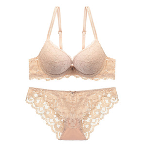 Factory Wholesale High Quality <b>Bra</b> Sexy Lace Adjustable Shoulder <b>Strap</b> Push up Thick Cup Ladies <b>Bra</b> Panty Set - Product Image 5