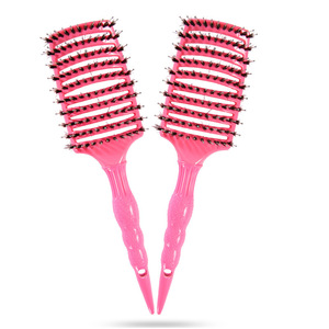 Brosse à rouleaux en poils de sanglier rose, grande taille, pour un coiffage lisse, usage domestique - Product Image 5