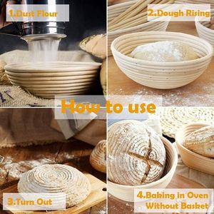 Kit para Pan de Masa Madre con Horno Holandés, Cesta Redonda de 9 Pulgadas, Revestimiento para Cesta de Fermentación, Raspador, Tazones Grandes para Servir - Product Image 2