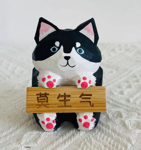 Kerajinan Tangan hewan kucing kayu lucu mainan Cat kayu kucing kecil dekorasi anak kucing kayu DIY hadiah patung hewan - Product Image 6